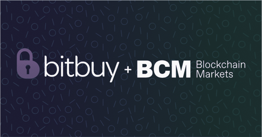 Banner with bitbuy and Blockchain Markets logos
